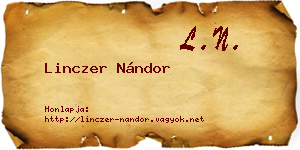 Linczer Nándor névjegykártya